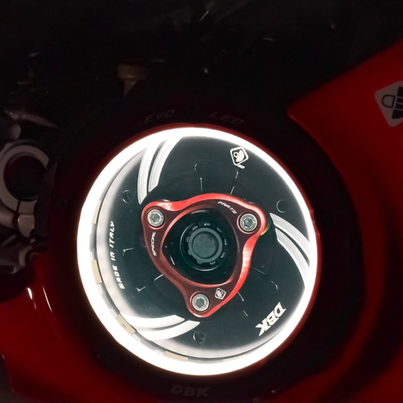 LED EVO Clear Clutch Cover Oil Bath by DBK Special Parts