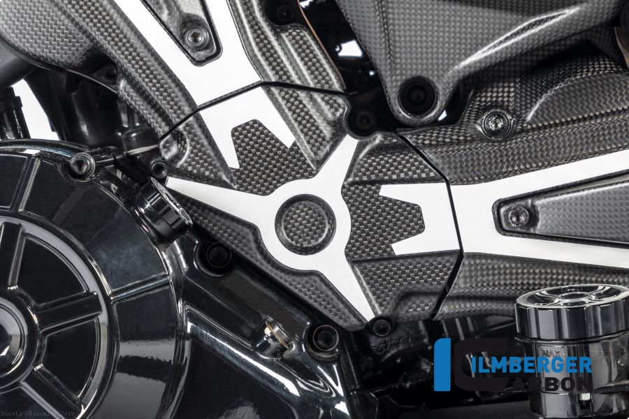 Carbon Fiber Cam Belt Covers with Chrome by Ilmberger Carbon Ducati /  XDiavel S / 2019