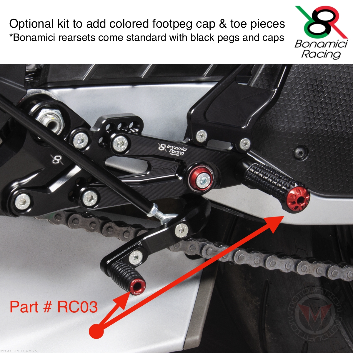 Adjustable Rearsets by Bonamici Aprilia / Tuono V4 1100 / 2023