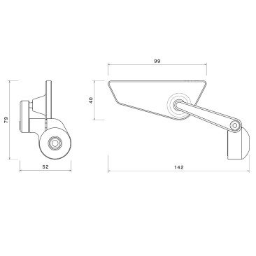 Rizoma Cut Edge Mirror Right Black BS295B