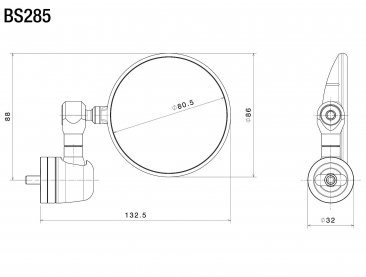 "SPY-R 80" Bar End Style Mirror by Rizoma