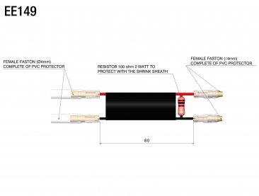 Turnsignal Cable Kit With Resistors 3W/38 Ohm