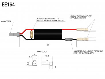 EE164H Turnsignal Cable Kit with Resistors by Rizoma