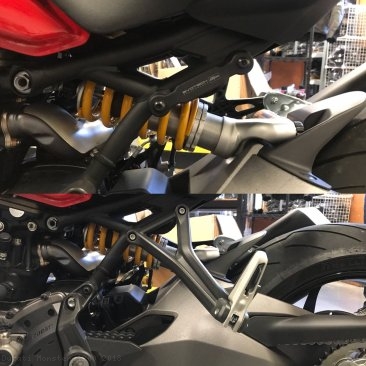 Exhaust Hanger Bracket with Passenger Peg Blockoff by Evotech Performance Ducati / Monster 1200 / 2018