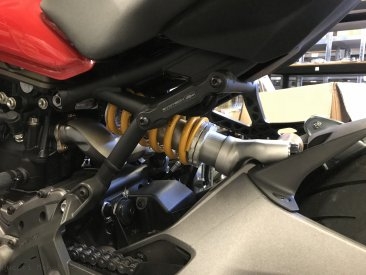 Exhaust Hanger Bracket with Passenger Peg Blockoff by Evotech Performance Ducati / Monster 1200 / 2019