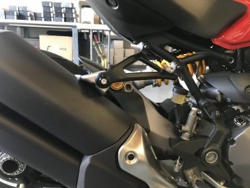 Exhaust Hanger Bracket with Passenger Peg Blockoff by Evotech Performance Ducati / Monster 1200 / 2018