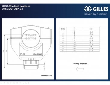 2DGT adjustable handlebar risers by Gilles Tooling KTM / 890 Duke R / 2021