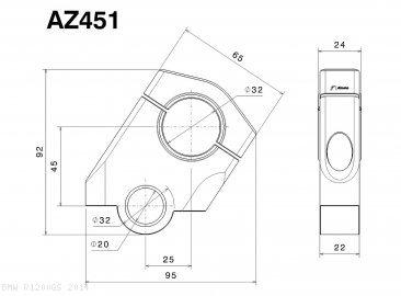 Handlebar Riser by Rizoma BMW / R1200GS / 2014