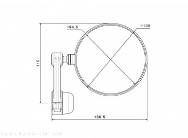 Rizoma SPY-ARM 94 Bar End Mirror Ducati / Monster 1100 / 2008