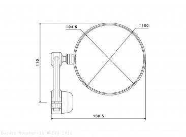 Rizoma SPY-ARM 94 Bar End Mirror Ducati / Monster 1100 EVO / 2011