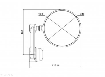 Rizoma SPY-ARM 80 Bar End Mirror Universal