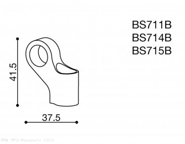 Rizoma Mirror Adapter BS714B BMW / HP2 Megamoto / 2010