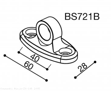 Rizoma Mirror Adapter BS721B Kawasaki / Ninja ZX-10R / 2005