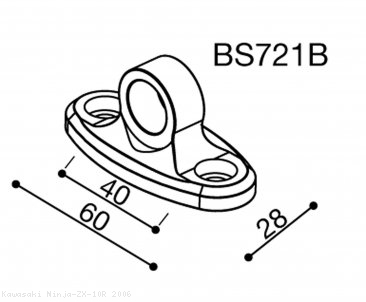 Rizoma Mirror Adapter BS721B Kawasaki / Ninja ZX-10R / 2006