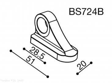 Rizoma Mirror Adapter BS724B Yamaha / FZ6 / 2008