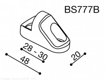 Rizoma Mirror Adapter BS777B Triumph / Daytona 675R / 2010