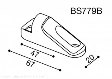 Rizoma Mirror Adapter BS779B Kawasaki / Ninja ZX-6R 636 / 2015