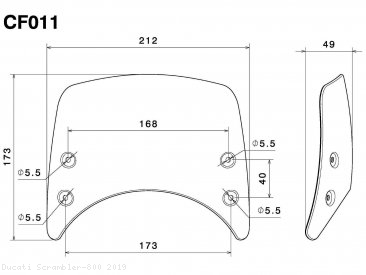 Low Height Aluminum Headlight Fairing by Rizoma Ducati / Scrambler 800 / 2019