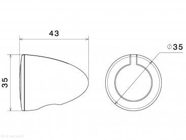 Rizoma "IRIDE L" LED Turn Signal Universal