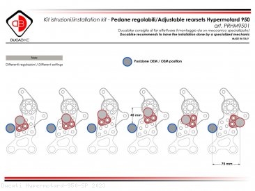 Adjustable Rearsets by Ducabike Ducati / Hypermotard 950 SP / 2023