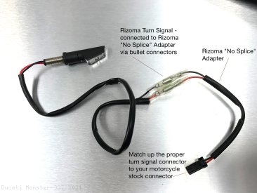 Turn Signal "No Cut" Cable Connector Kit by Rizoma Ducati / Monster 937+ / 2021