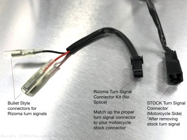 Turn Signal "No Cut" Cable Connector Kit by Rizoma Ducati / 1199 Panigale R / 2016