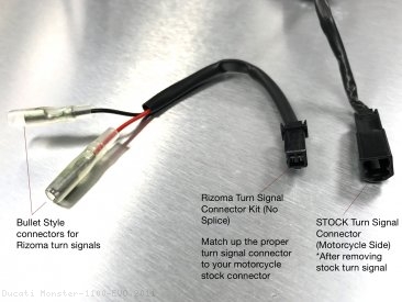 EE079H Turn Signal "No Cut" Cable Connector Kit by Rizoma Ducati / Monster 1100 EVO / 2011