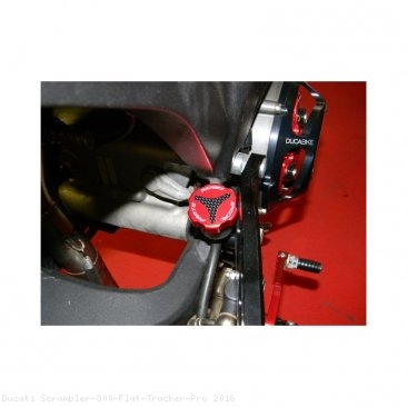 Carbon Inlay Rear Brake Fluid Tank Cap by Ducabike Ducati / Scrambler 800 Flat Tracker Pro / 2016