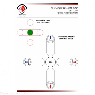 Adjustable Clipon Bar Tube Set by Ducabike Ducati / Supersport / 2017