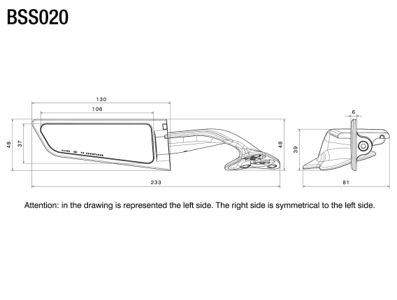"STEALTH" Sport Mount Style Winglet Mirror Set by Rizoma yamaha r6 r1 r7 r9