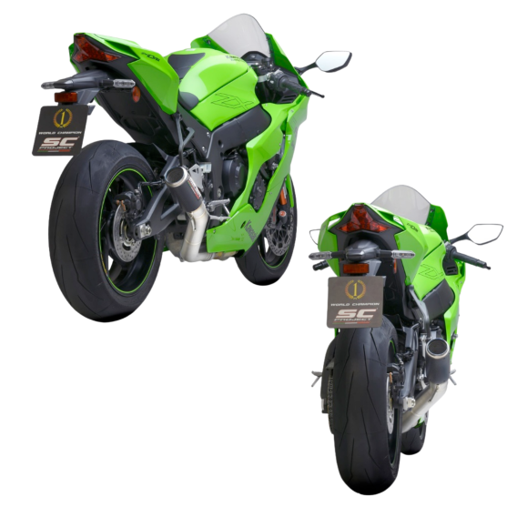 Kawasaki ZX-10R CR-T Slip-on Exhaust with De-cat Link Pipe by SC-Project