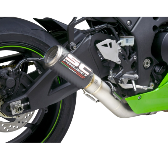 Kawasaki ZX-10R CR-T Slip-on Exhaust with De-cat Link Pipe by SC-Project