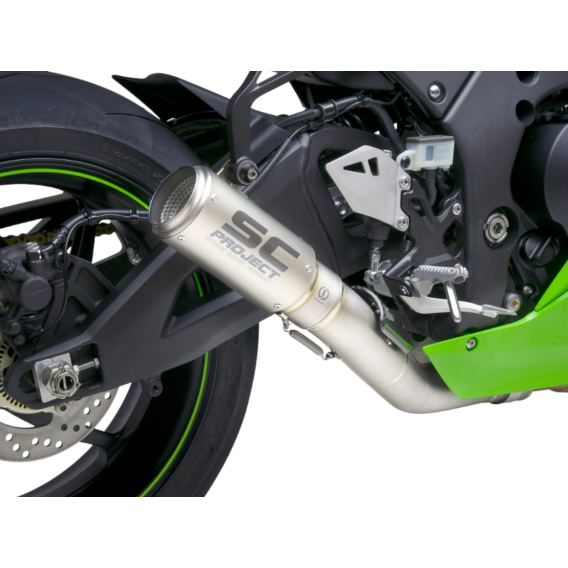 Kawasaki ZX-10R CR-T Slip-on Exhaust with De-cat Link Pipe by SC-Project