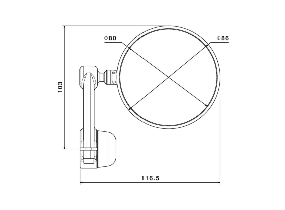 Rizoma SPY-ARM 80 Bar End Mirror