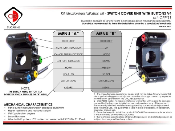 Clutch Side Button Switch Controls by DBK Special Parts