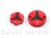 Carbon Inlay Front Brake and Clutch Fluid Tank Cap Set by Ducabike Ducati / 848 EVO / 2012